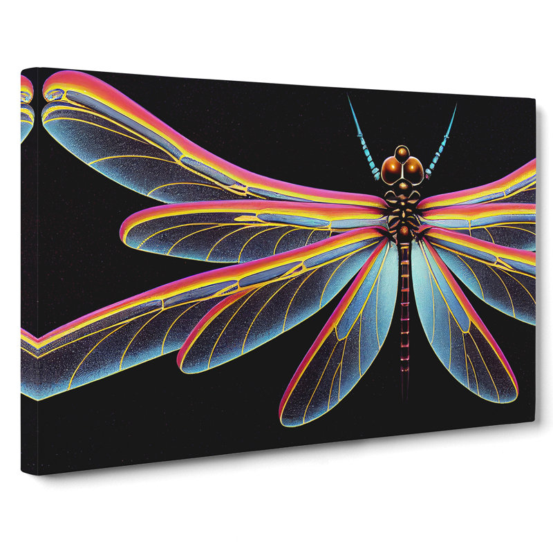 Chrome Dragonfly - Wrapped Canvas, 40cm H x 60cm W x 3cm D
