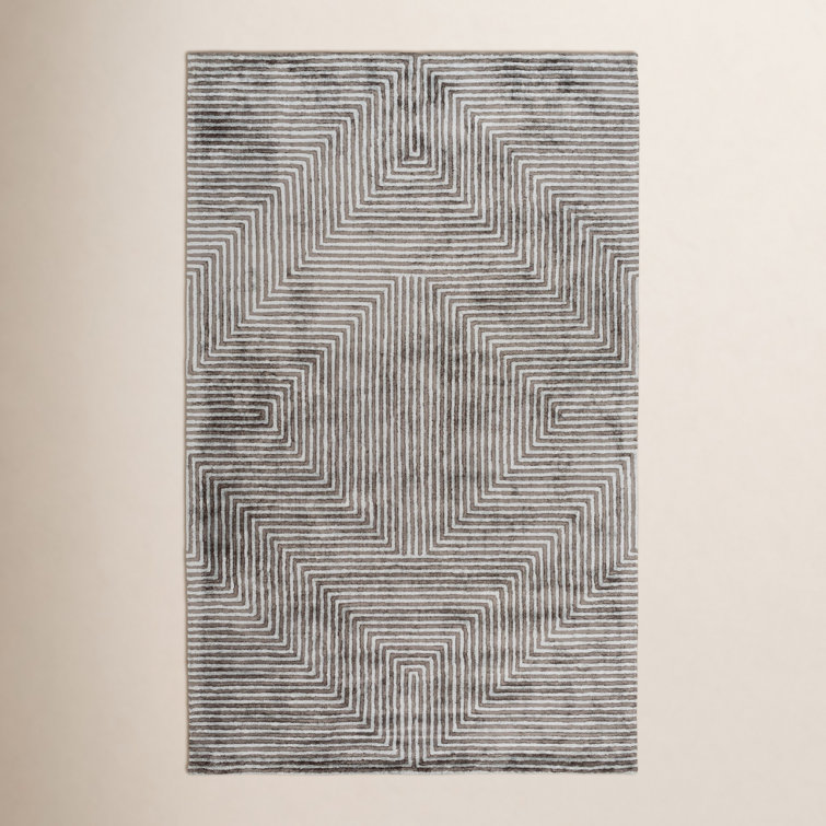 Balos Hand Tufted Viscose Geometric Indoor Rug