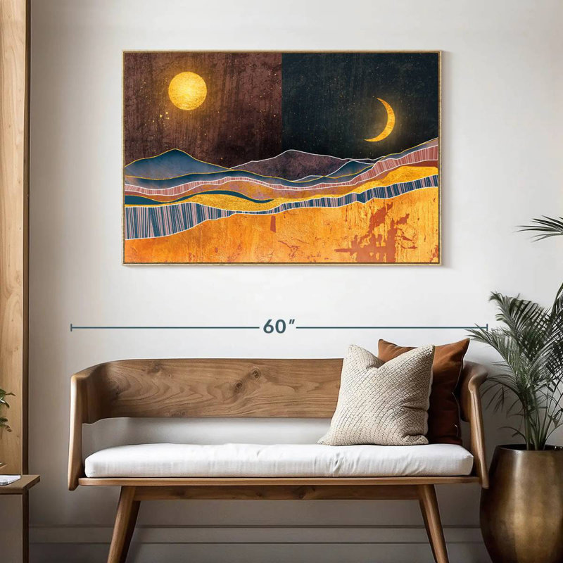 «Blairs Dusk To Dawn», Cadre flottant en bois naturel, 46 po x 31 po