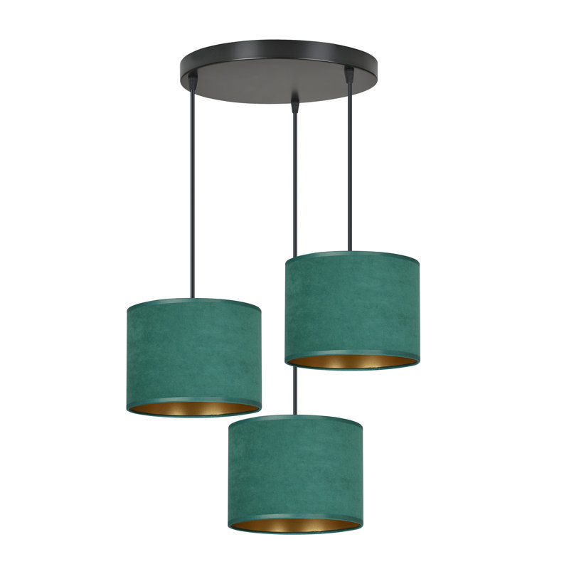Eamie 3 - Light Black Cluster Pendant, Green