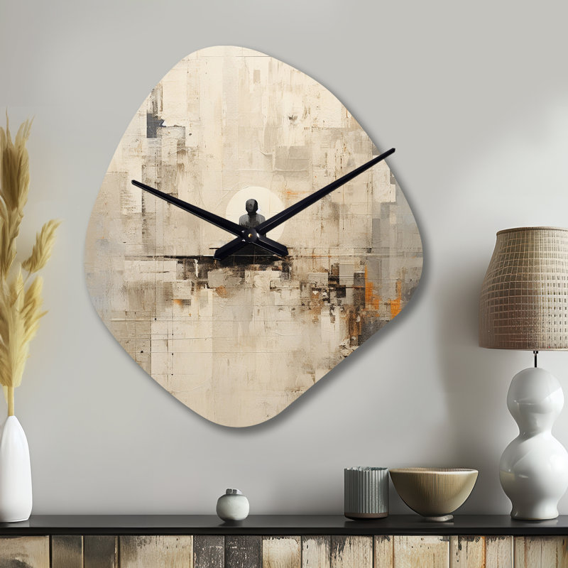 abstract blue and white yoga mediation - Unique Shape Yoga Metal Wall Clock, Asymmetrical Metal Clock Print, Petit