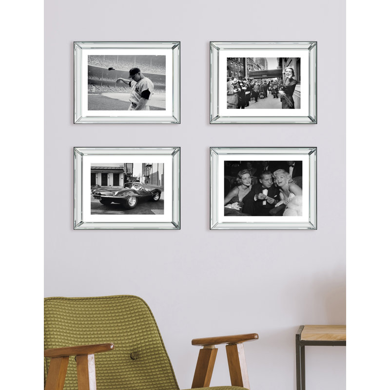 Marilyn Monroe, Humphrey Bogart And Lauren Becall At Ciro''s Nightclub - Print on Wood
