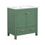 Meuble-lavabo de 30 po avec lavabo simple, lavabo sous le comptoir, armoire de rangement pour la salle de bain avec 2 portes et un tiroir, fermeture en douceur, rangement multifonctionnel (WF324043)