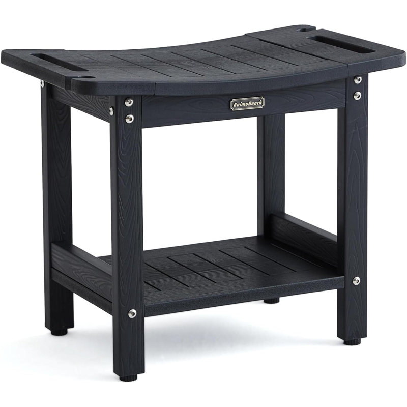 Banc de douche Mohit, Noir