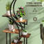 Support à plantes à 8 niveaux en forme de S, structure en acier avec base en bois de sapin, grande tablette d'angle pour plantes d'intérieur et d'extérieur en pot