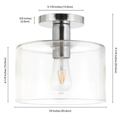 Willa Arlo Interiors Bollinger Glass Semi Flush Mount & Reviews | Wayfair