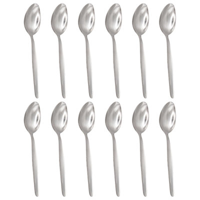 Argon Tableware - Economy Silver Dessert Spoons - Rust Resistant Flatware Set of 12