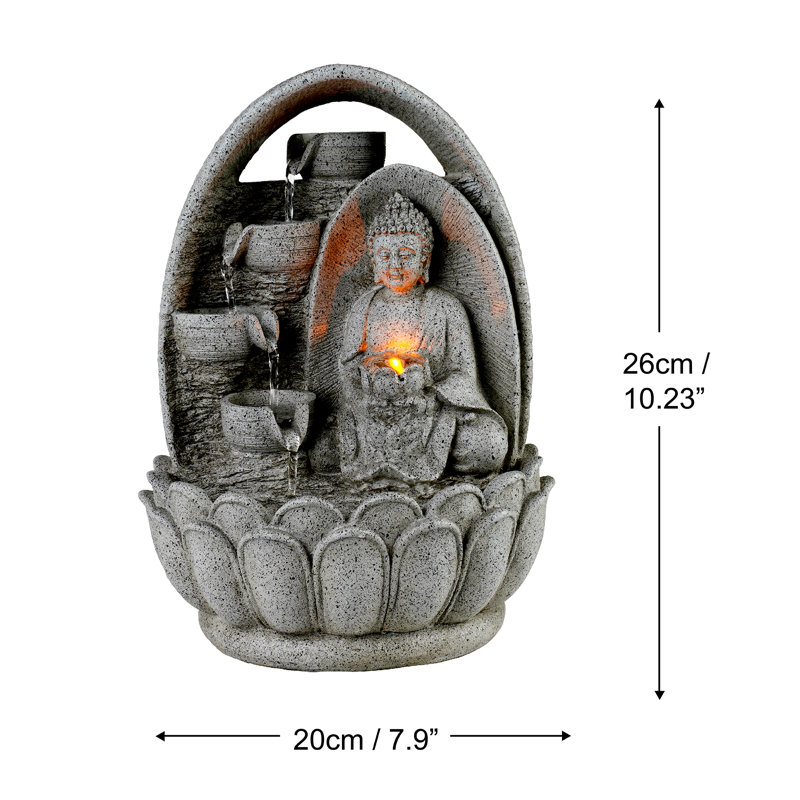 Weather Resistant Table Top Fountain with Light