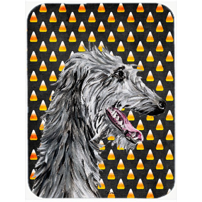 Caroline's Treasures Halloween Candy Corn Scottish Deerhound Glass Cutting Board