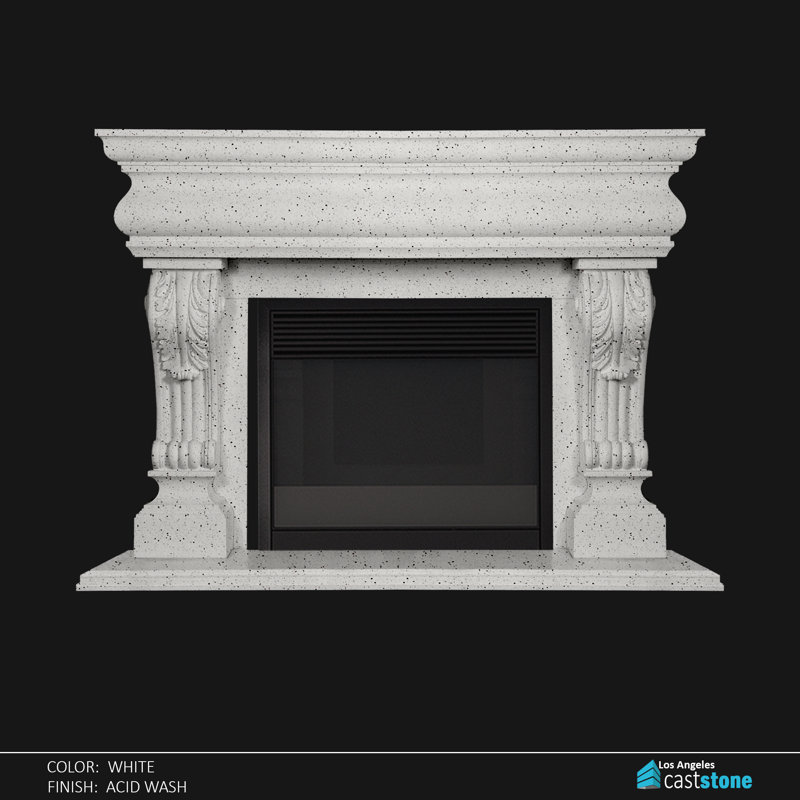 Narat Fireplace Surround, White Acid Wash