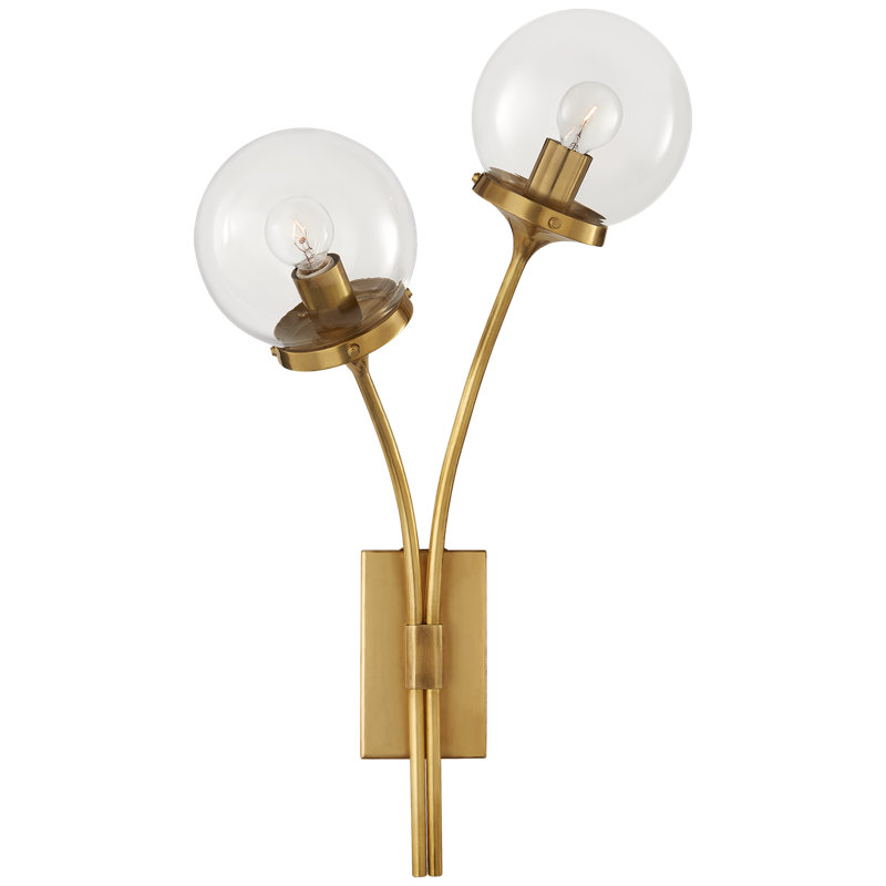 kate spade new york Prescott Left Sconce, Polished Nickel, Clear Glass