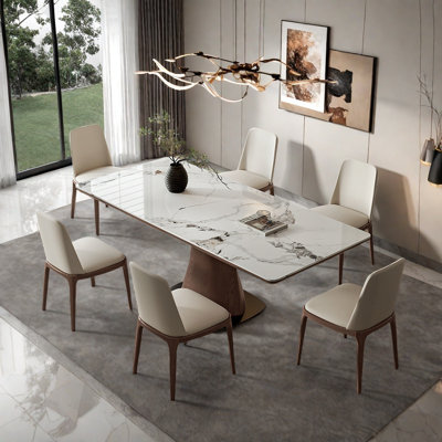 Minimalist household solid wood dining table set