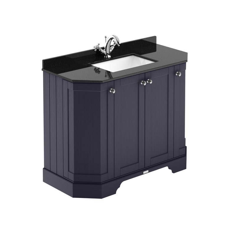 Old London 1000mm Free-standing Single Vanity, Black, Twilight Blue