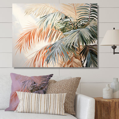 Minimalisme, tranquillité tropicale, palmiers I sur toile