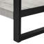 Table d'appoint, côté, bout, table de chevet, lampe, salon, chambre à coucher, stratifié gris, métal noir, industriel-530322214