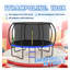 Trampoline d'extérieur 14 pi pour enfants avec filet de sécurité, échelle et rembourrage en PVC - noir et bleu