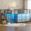 Lit mezzanine simple simple avec 9 tiroirs de rangement et tablettes pour escalier Lit mezzanine pour enfants avec espace de rangement sous le lit-255039121-257142884