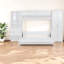 Grand lit escamotable avec rangement en MDF blanc compact