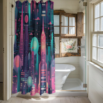 Rideau de douche Neon Cityscape - Premium