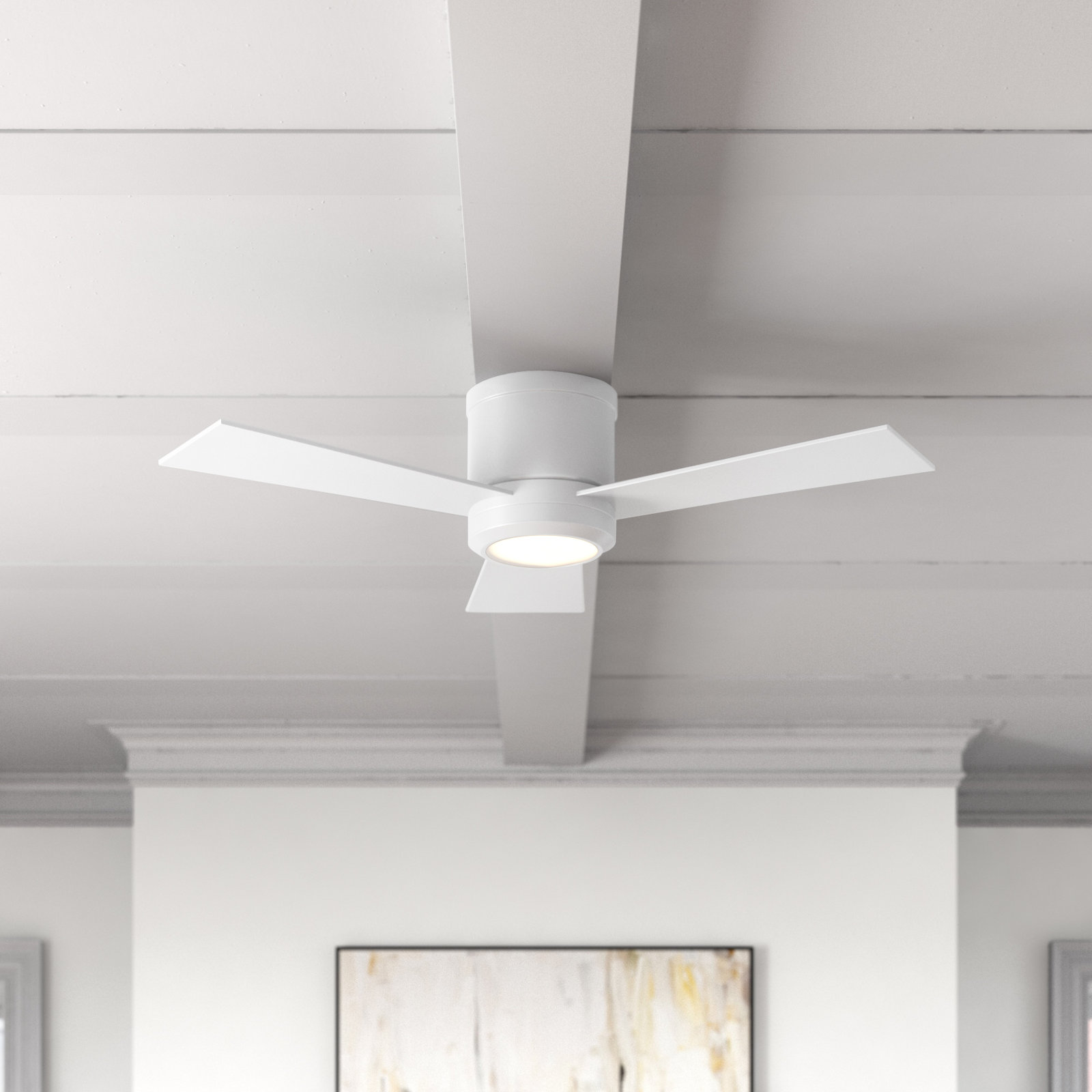 Rodrick Ceiling Fan with LED Light Kit, 42", Matte White