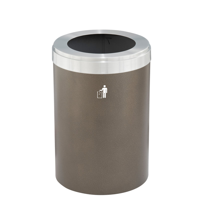 Poubelle, 41, Filon bronze / aluminium satiné, H 30 po x l 20 po x P 20 po