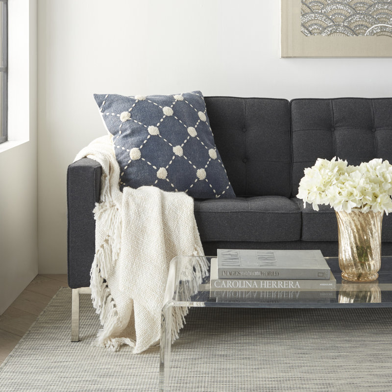  Housse de coussin carré et insert, Bleu marine