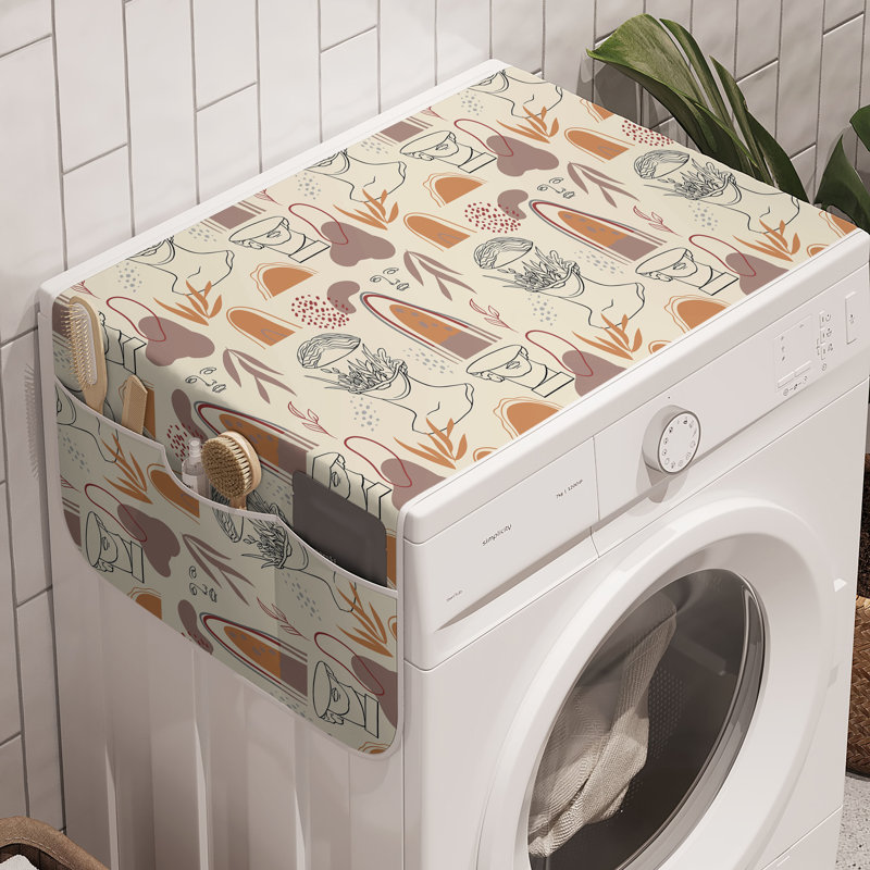 East Urban Home - Abstrait machine à laver - paquet de 2 - coquille d'œuf 47 po x 18,5 po moutarde pâle
