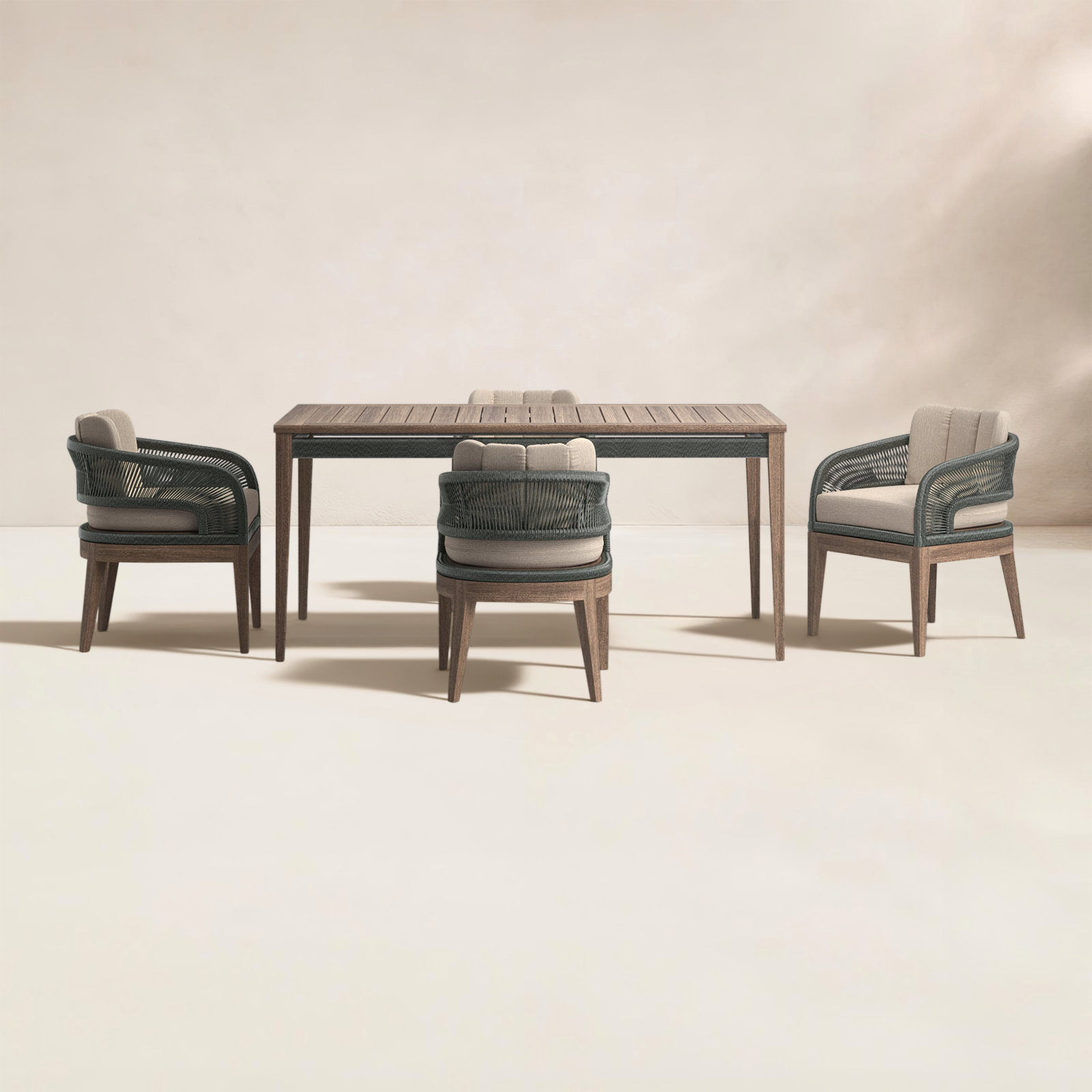 65" Eucalyptus Patio Dining Set
