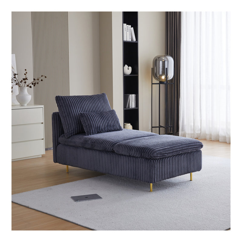Fauteuil en velours côtelé Leisure, Gris
