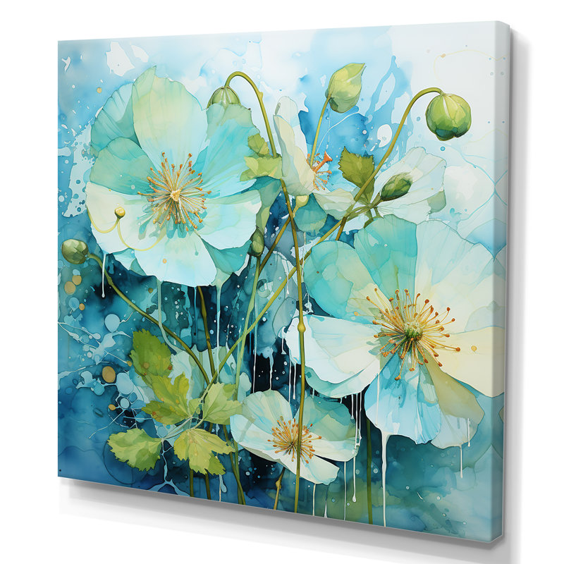 «Blue Morning Glory Spring Awakening I - Morning Glory», art mural, Toile tendue, 36" H x 36" W