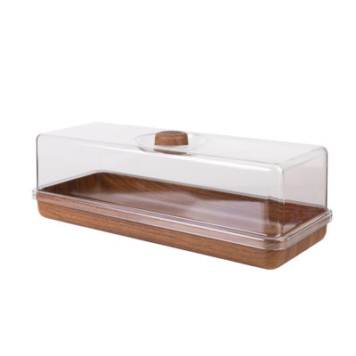 Loon Peak Mahogany Collection Bread And Cake Tray With Cover