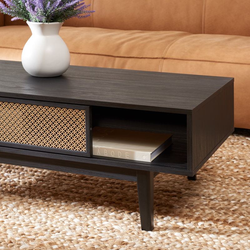 Table basse à 4 pieds avec rangement Wyatts, Noir