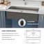 Évier de cuisine encastrable 36 po x l 19 po à station de travail simple en acier inoxydable calibre 16