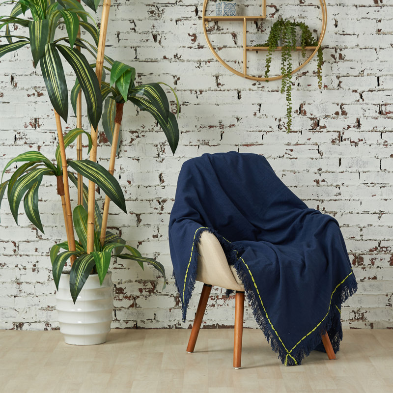Hand Woven Throw Blanket, Indigo