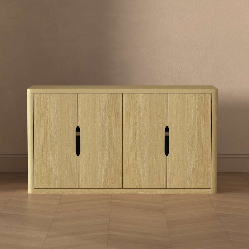 Rivington Buffet moderne avec 4 tablettes réglables en chêne naturel, Chêne naturel