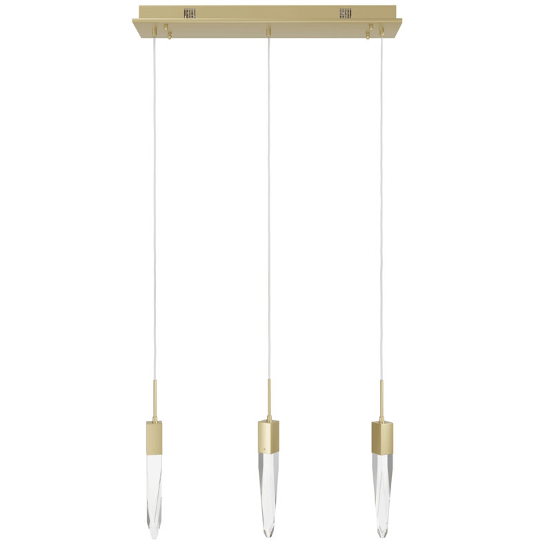Luminaire suspendu à 3 lumières en cristal transparent de la collection Aspen, Clear Glass