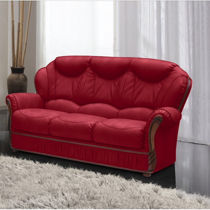 Kipling Faux Leather Sofa, Bordeaux