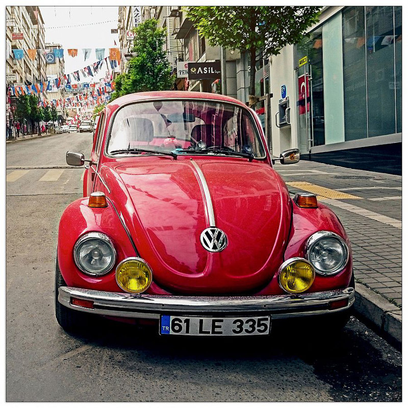 Maggiolino Vw - Wrapped Canvas Square Print, 70cm H x 70cm W x 1.8cm D