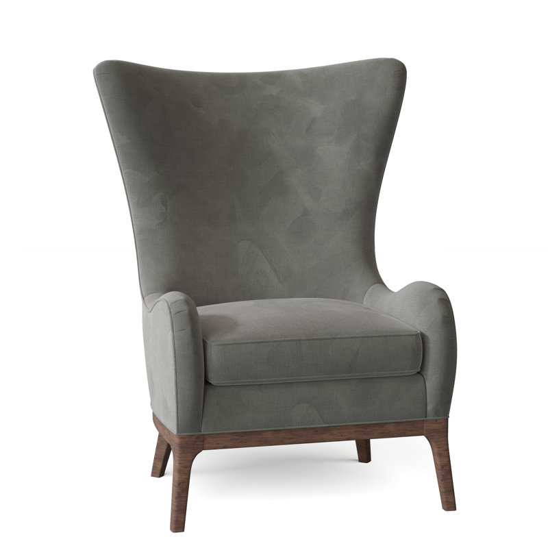 Casper Upholstered Wingback Chair, Espresso, Pewter (9953 65)
