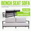 Ensemble de conversation 4PCS avec chaises club et table basse en pierre frittée