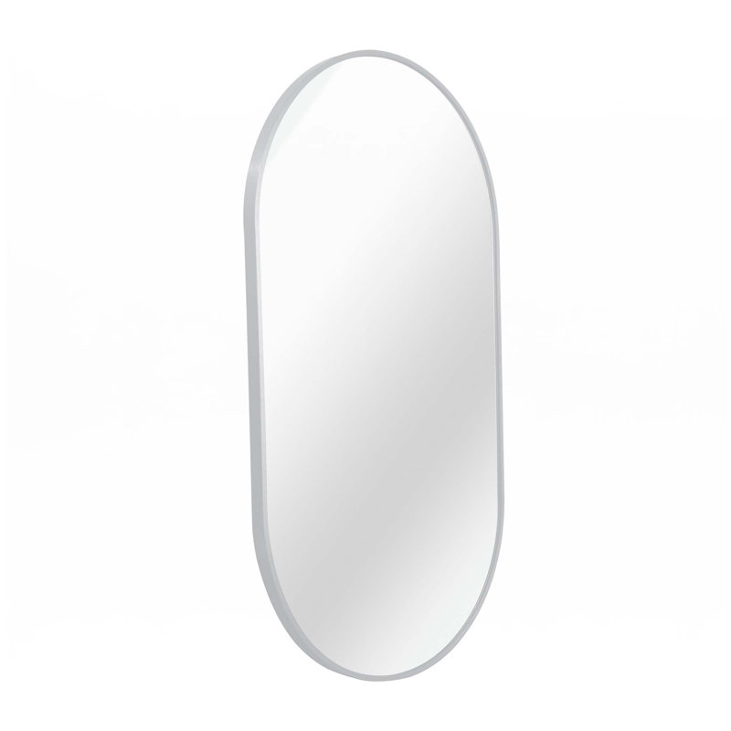 Miroir ovale en métal, Argent argent, H 33 po x l 20 po