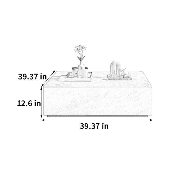 Italian Minimalist Square Coffee Table