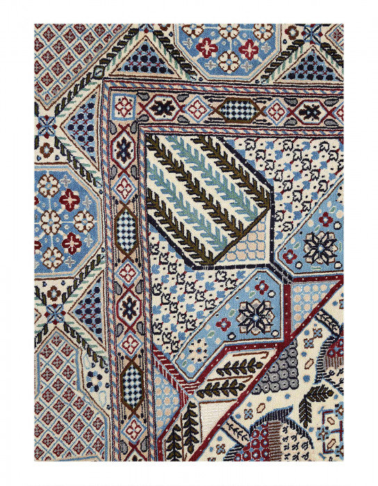 Tapis unique en laine et soie 7 pi x 9 pi 11 po Reshay