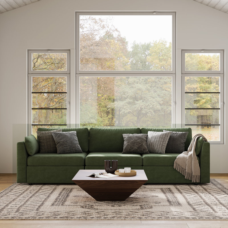 Canapé modulaire rembourré, Vert