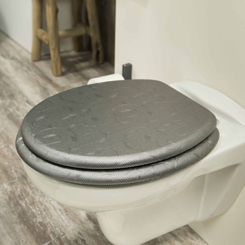 Tiger Toilet Seat Glitter MDF Grey