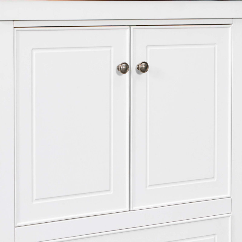 White 30" Freestanding Bathroom Vanity with Drawer and Doors