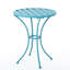Ensemble bistro en métal bleu 3 pièces - Fer thermolaqué, table de 76 cm et 2 chaises, couleur Eau - Pour extérieur - Modèle Captivate, assise de 46 cm, dimensions : 63 x 63 cm - Fer, bleu, style Allure.