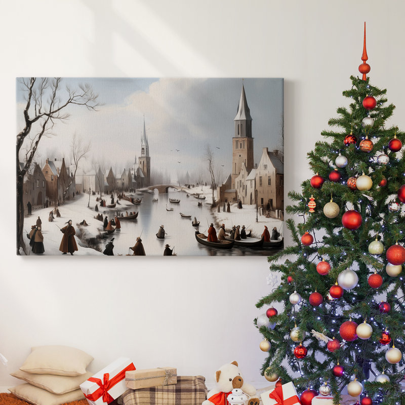 Art des Fêtes de Noël - Toile tendue avec châssis - Série 3-CX III, H 16 po x l 24 po