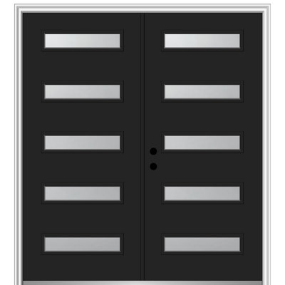 Painted Fiberglass Exterior 5-Lite Spotlight Double Door Spot