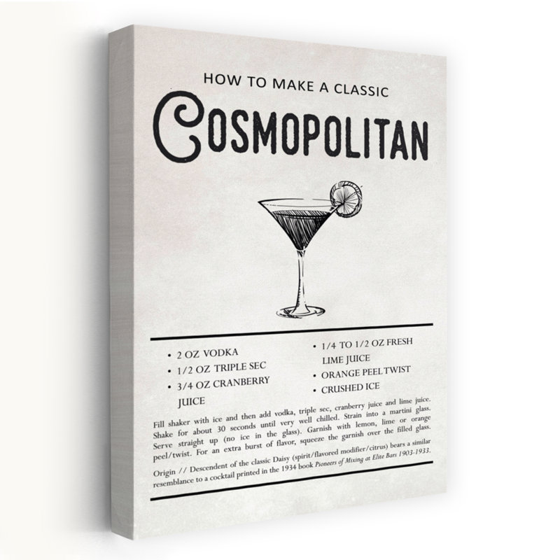 Cosmopolitan, art contemporain rétro, H 60 po x l 40 po